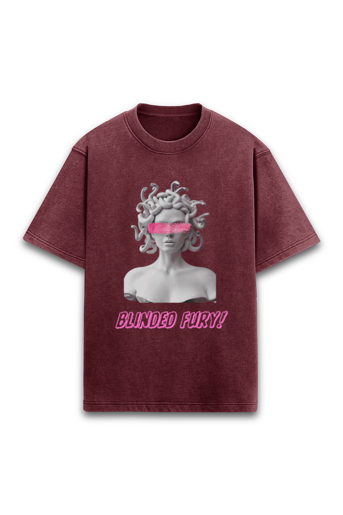 Blinded Fury Acid Washed Oversized T-shirt