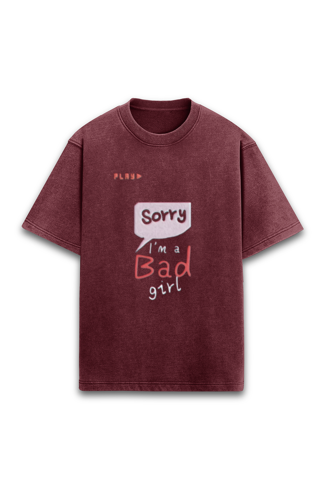 Bad Girl Oversized Acid Washed T-shirt