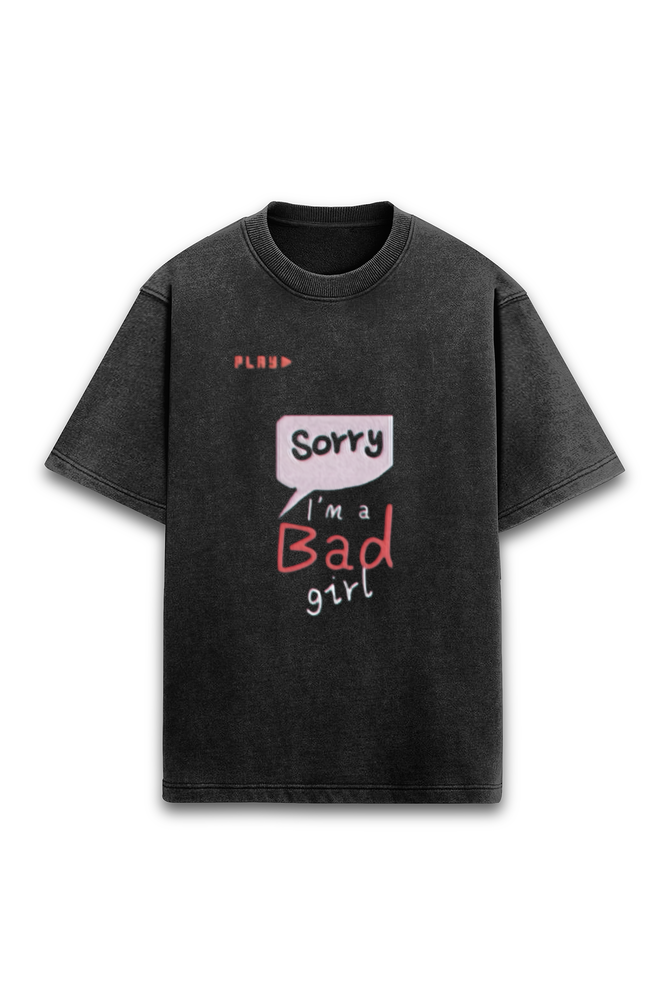 Bad Girl Oversized Acid Washed T-shirt