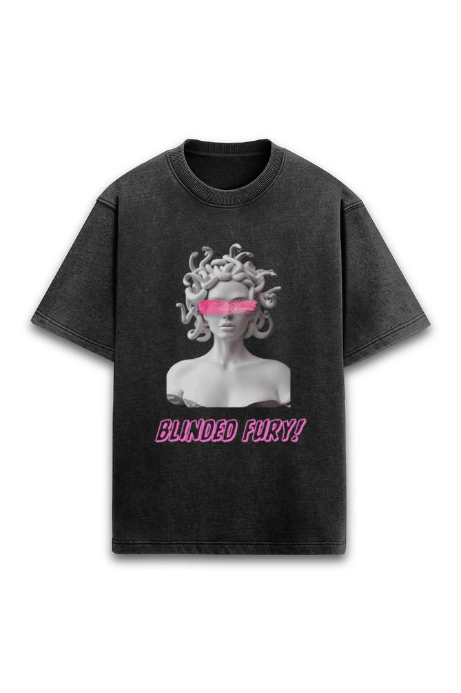 Blinded Fury Acid Washed Oversized T-shirt