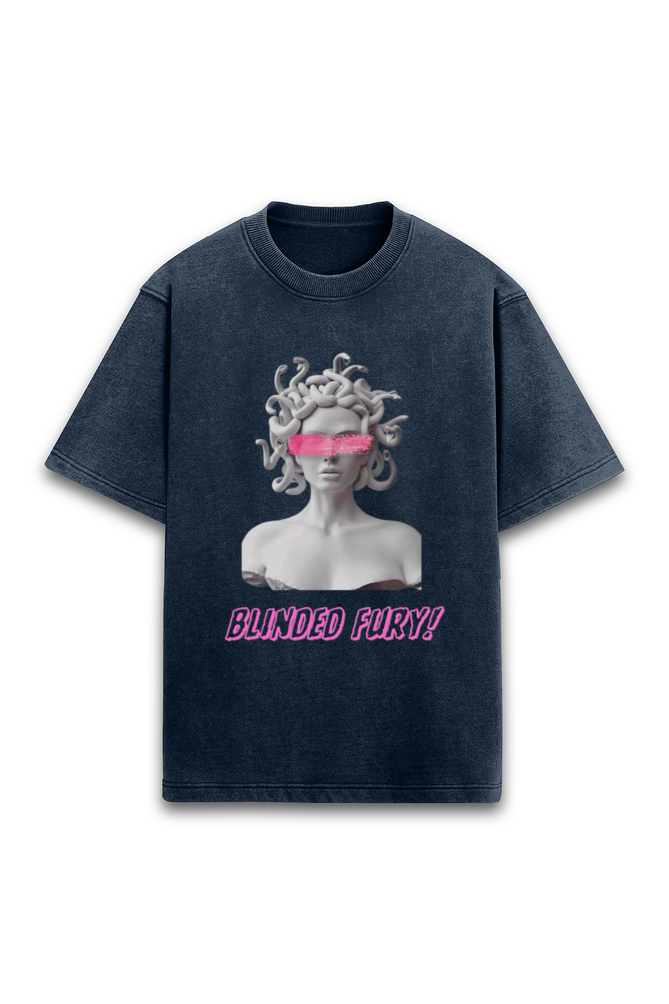 Blinded Fury Acid Washed Oversized T-shirt