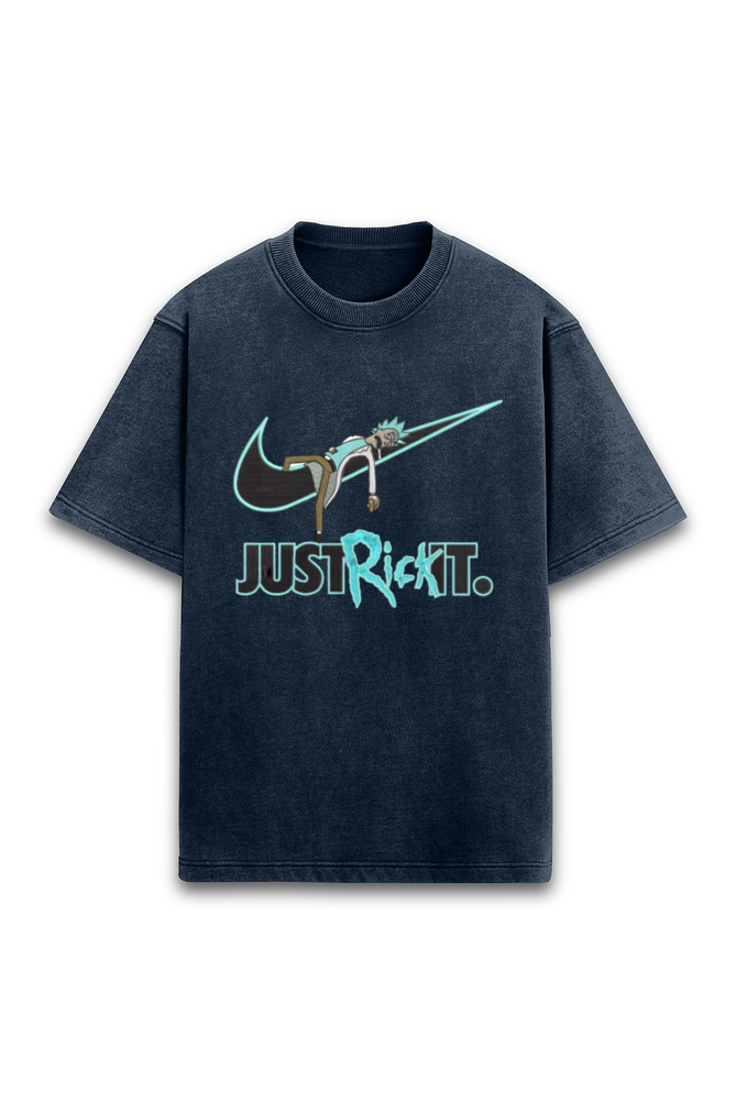 Just Rick It Oversized Acid Washed T-shirt