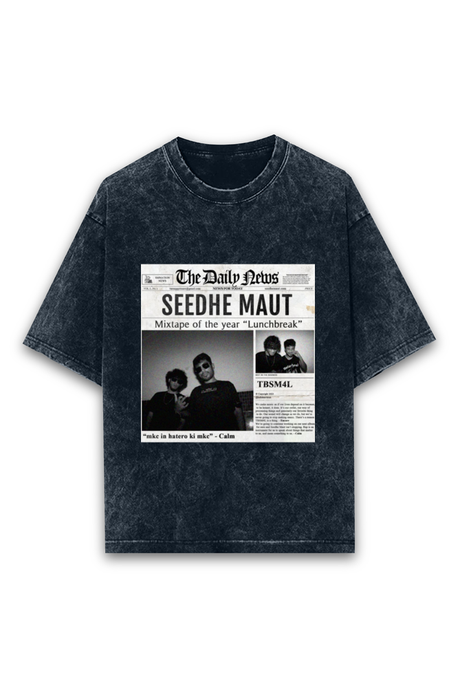 Seedhe Maut Lunchbreak Oversized Acid-Washed T-shirt