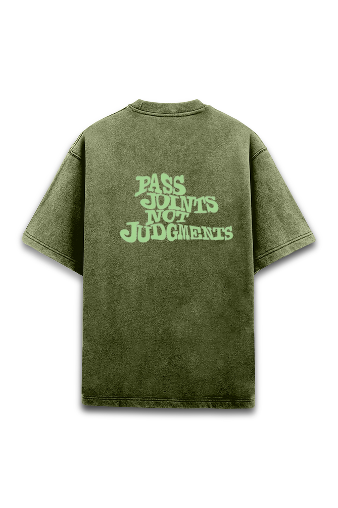 Go Green Oversized Acid Washed T-shirt