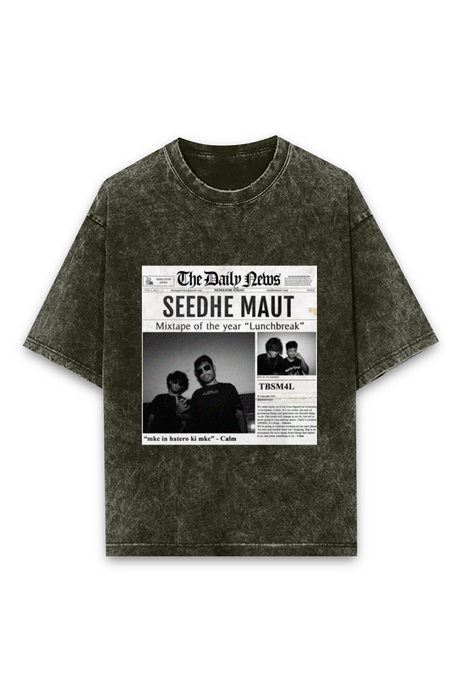 Seedhe Maut Lunchbreak Oversized Acid-Washed T-shirt