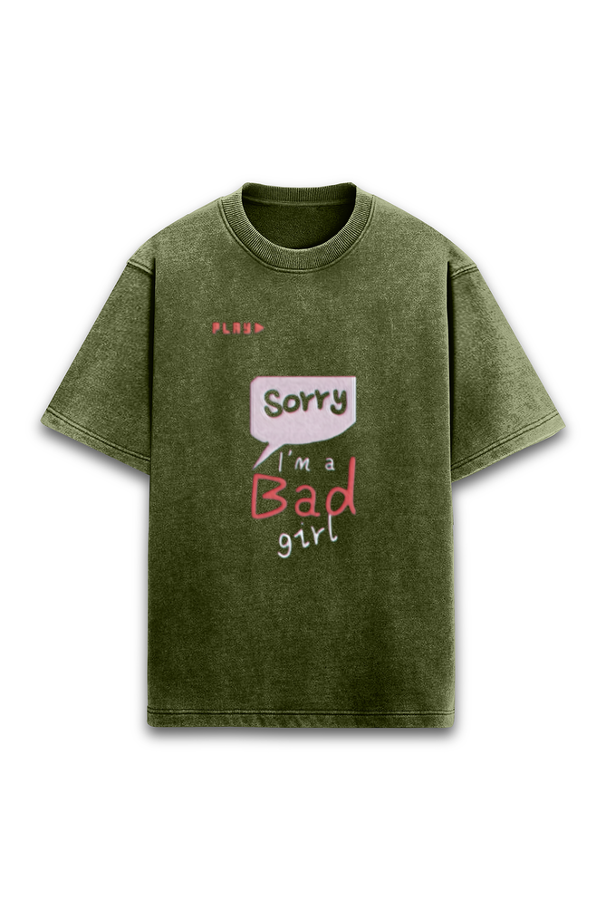 Bad Girl Oversized Acid Washed T-shirt