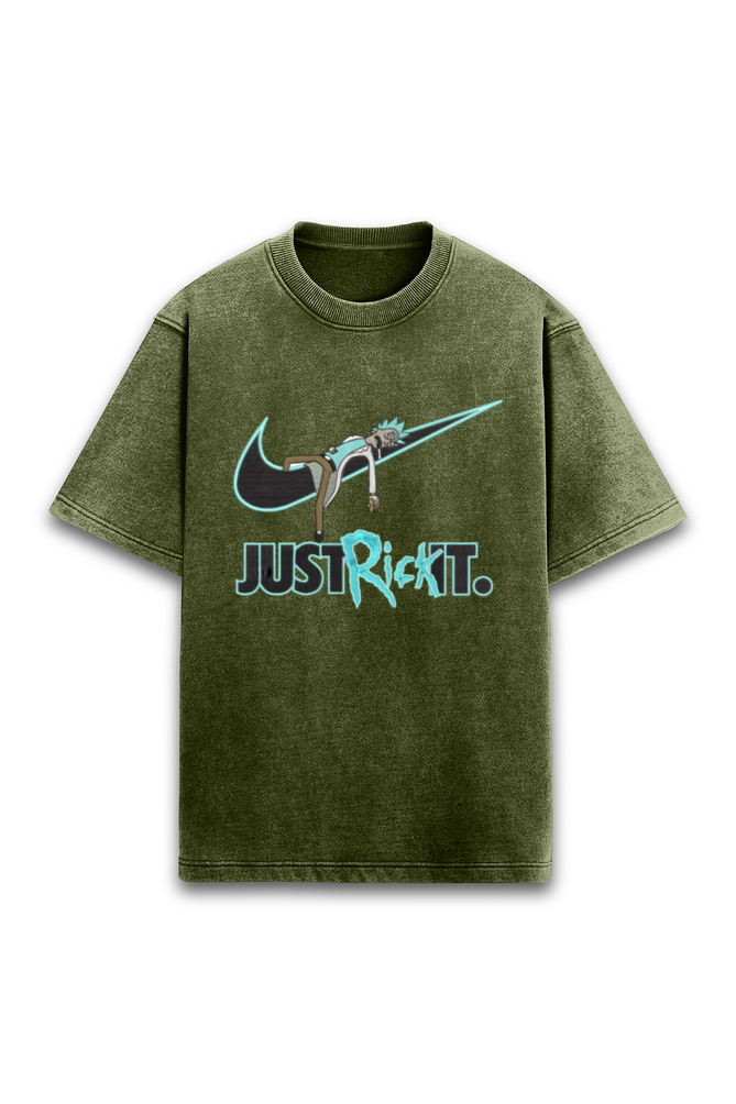 Just Rick It Oversized Acid Washed T-shirt