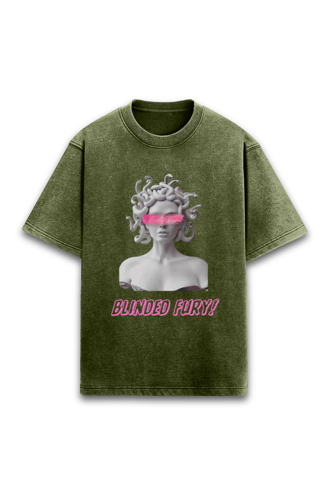 Blinded Fury Acid Washed Oversized T-shirt